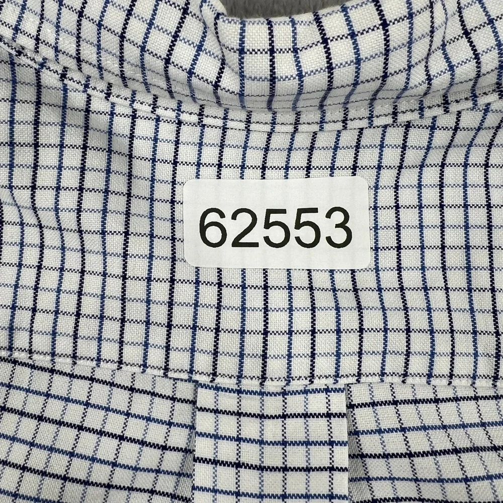 Ralph Lauren Button Down Shirt Boys 20 White Blue Grid Check Cotton Preppy
